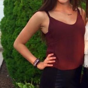 Burgundy loose fitting tank top
